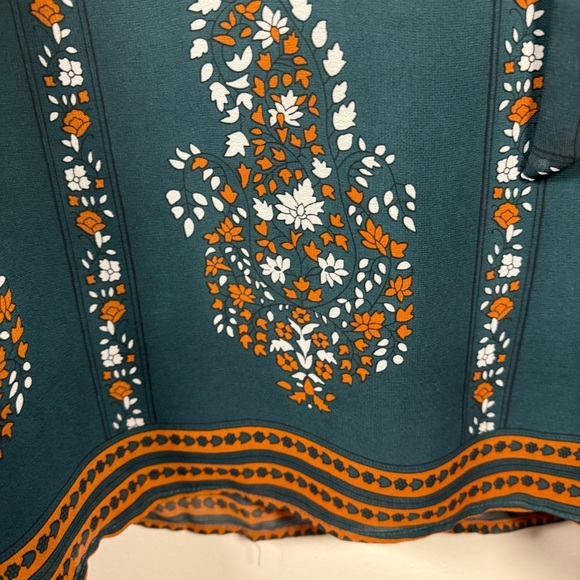 Love Riche Bohemian Teal Mesh Dress Size Large - Picture 5 of 11